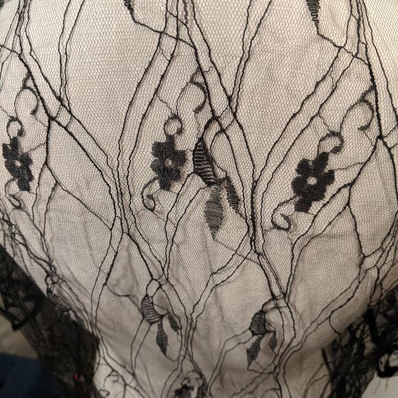 **SOLD** Open Front Sheer Embroidery Mesh Kimono - Picture 5 of 8